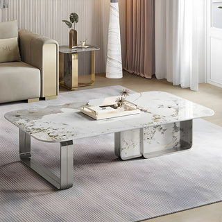 Eden Silver Sintered Stone Rectangular Coffee Table